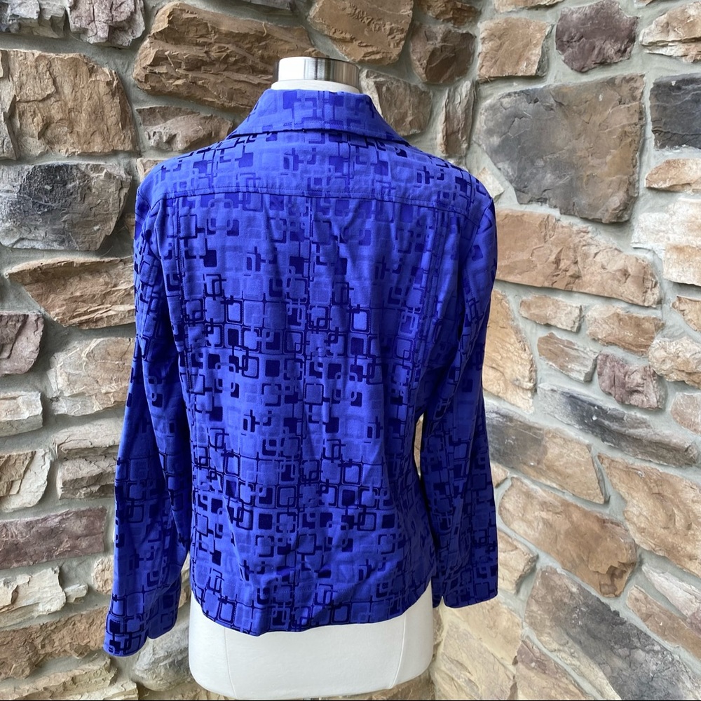 Chico’s Button Front Blue Jacket - Picture 6 of 14